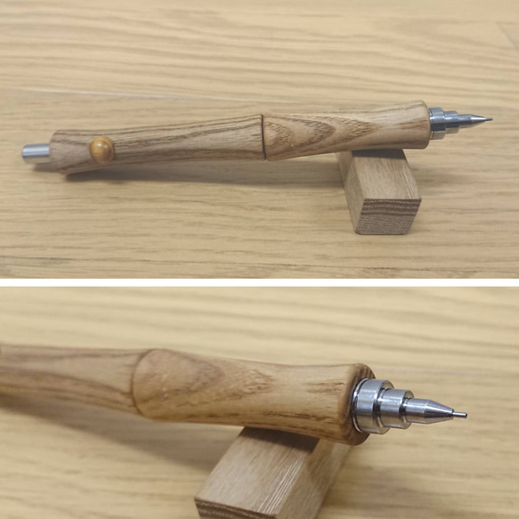 木軸シャープペンシル　PG-オーク  T-１B　（茶色系）　■製図用先端改短切　限定　限定品　木軸シャーペン　木製 1枚目の画像