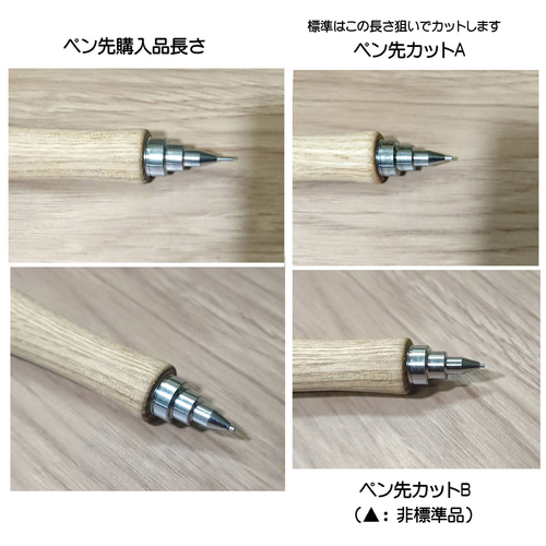 木軸シャープペンシル PG-オーク T-1B （茶色系） □製図用先端