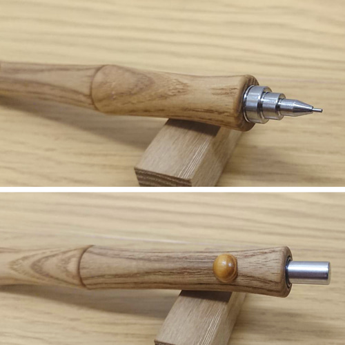木軸シャープペンシル PG-オーク T-1B （茶色系） □製図用先端