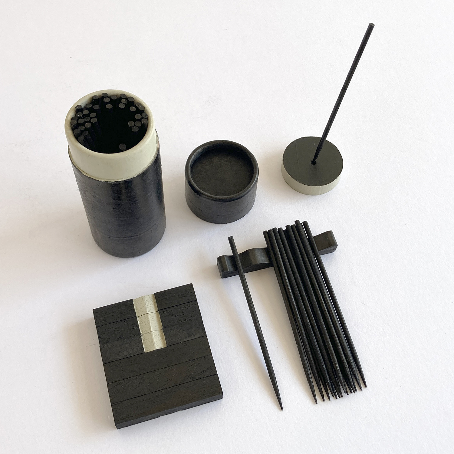 観象ミニ易セットblack／筮竹・算木・筮筒・太極・ケロク器