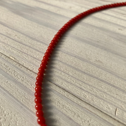 赤珠.珊瑚ネックレス約３ミリ珠.k18 7枚目の画像