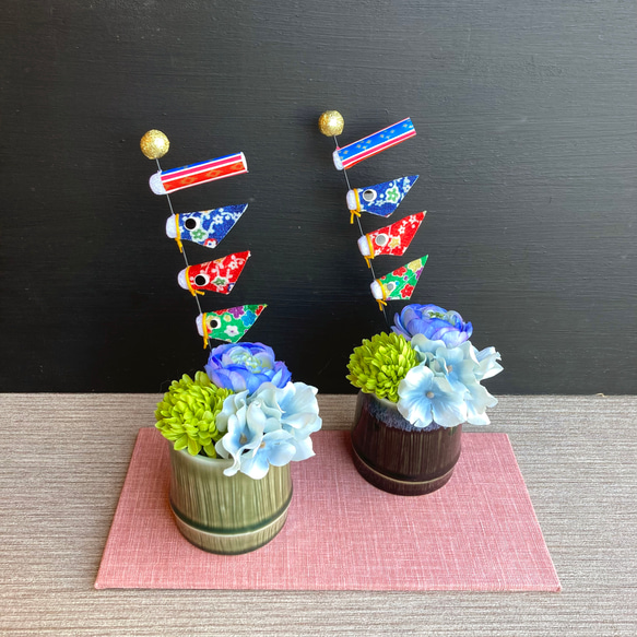 数量限定【鯉のぼり・端午の節句】こどもの日の節句アレンジ －竹器  