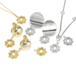 新作 [1 piece] Delicate Sunburst silver charm with natural opal NF 第8張的照片