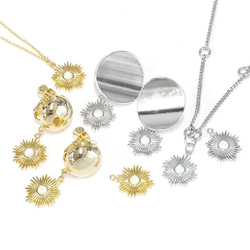 新作 [1 piece] Delicate Sunburst silver charm with natural opal NF 第9張的照片