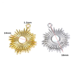 新作 [1 piece] Delicate Sunburst silver charm with natural opal NF 第7張的照片