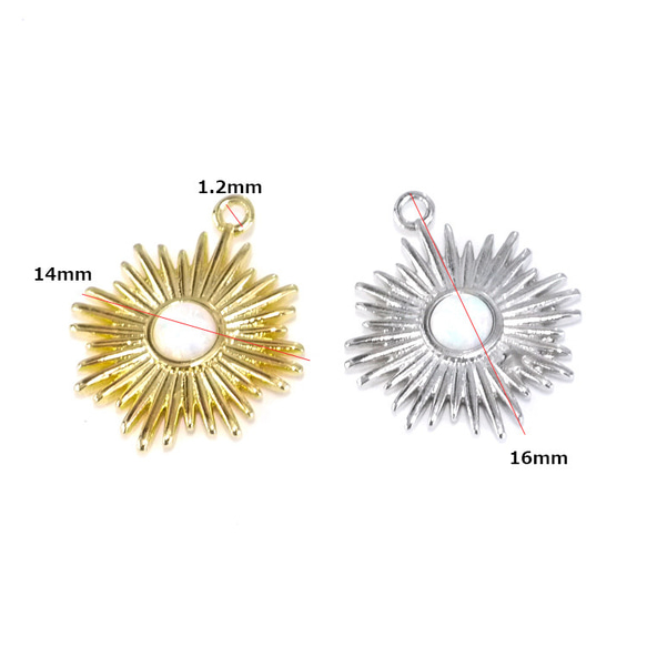 新作 [1 piece] Delicate Sunburst silver charm with natural opal NF 第7張的照片