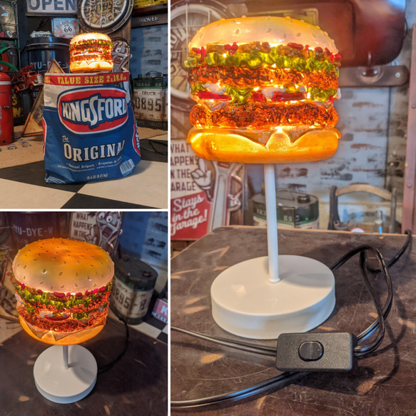 アメリカンダイナー 電飾看板  バーガーズ ハンバーガー ランプ  #自立式看板  #キッチンカー  #店舗什器 4枚目の画像