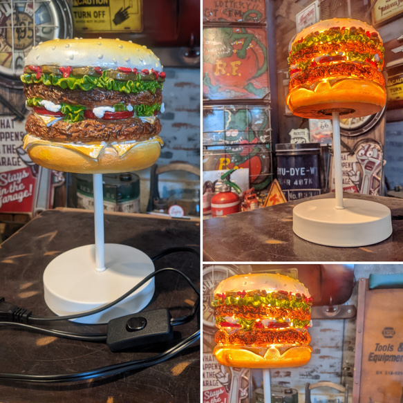 アメリカンダイナー 電飾看板  バーガーズ ハンバーガー ランプ  #自立式看板  #キッチンカー  #店舗什器 5枚目の画像