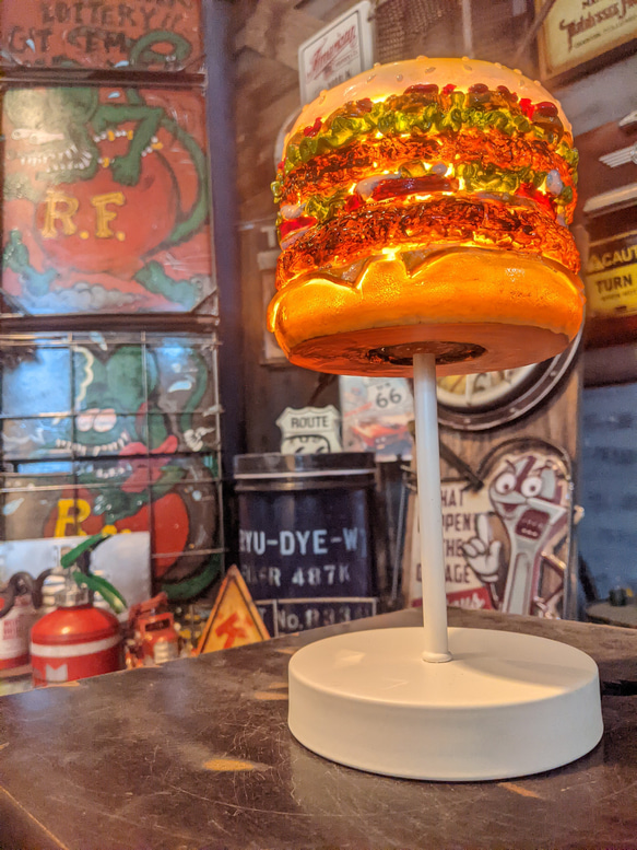 アメリカンダイナー 電飾看板  バーガーズ ハンバーガー ランプ  #自立式看板  #キッチンカー  #店舗什器 8枚目の画像