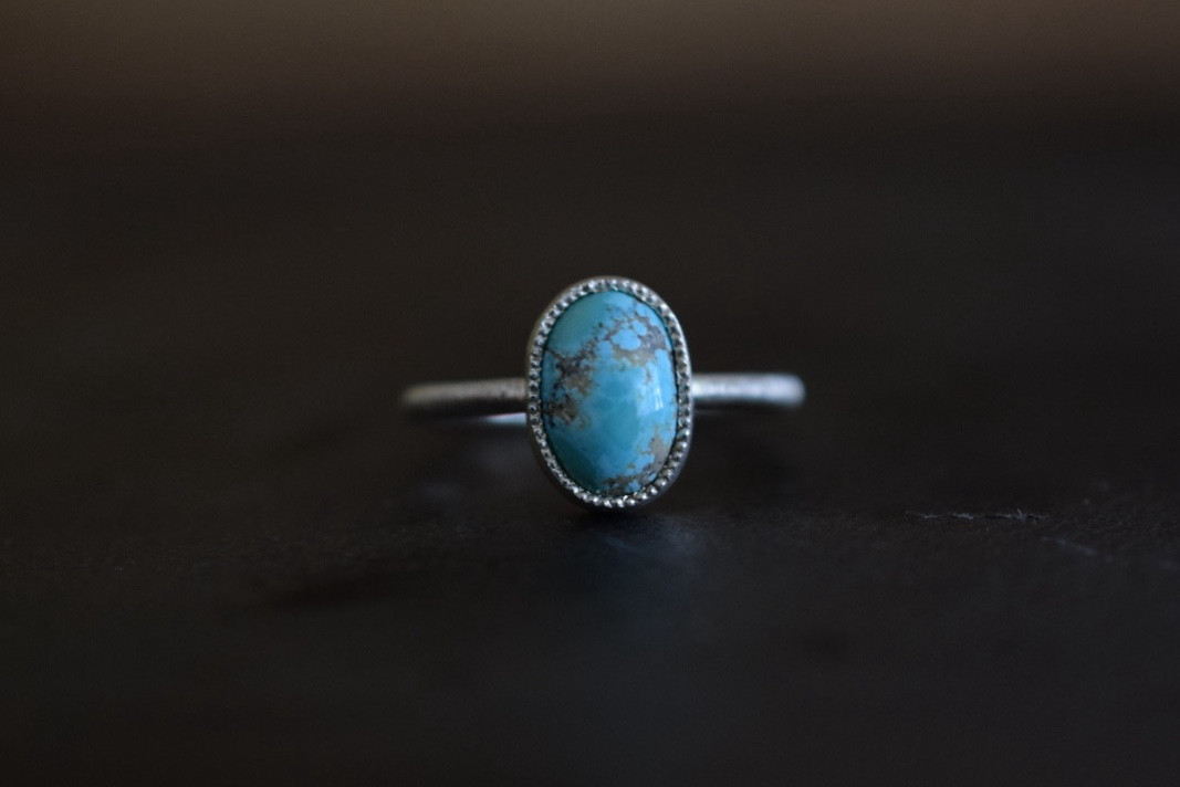 milgrain ring (トルコ石)