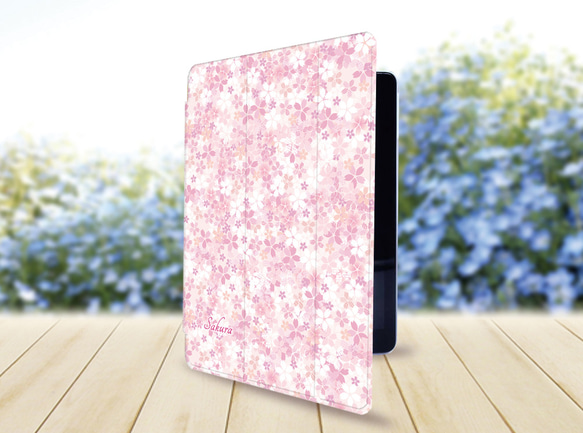 【初桜】手帳型iPadケース【バックカバー：ハードタイプ】片面印刷/カメラ穴あり 2枚目の画像