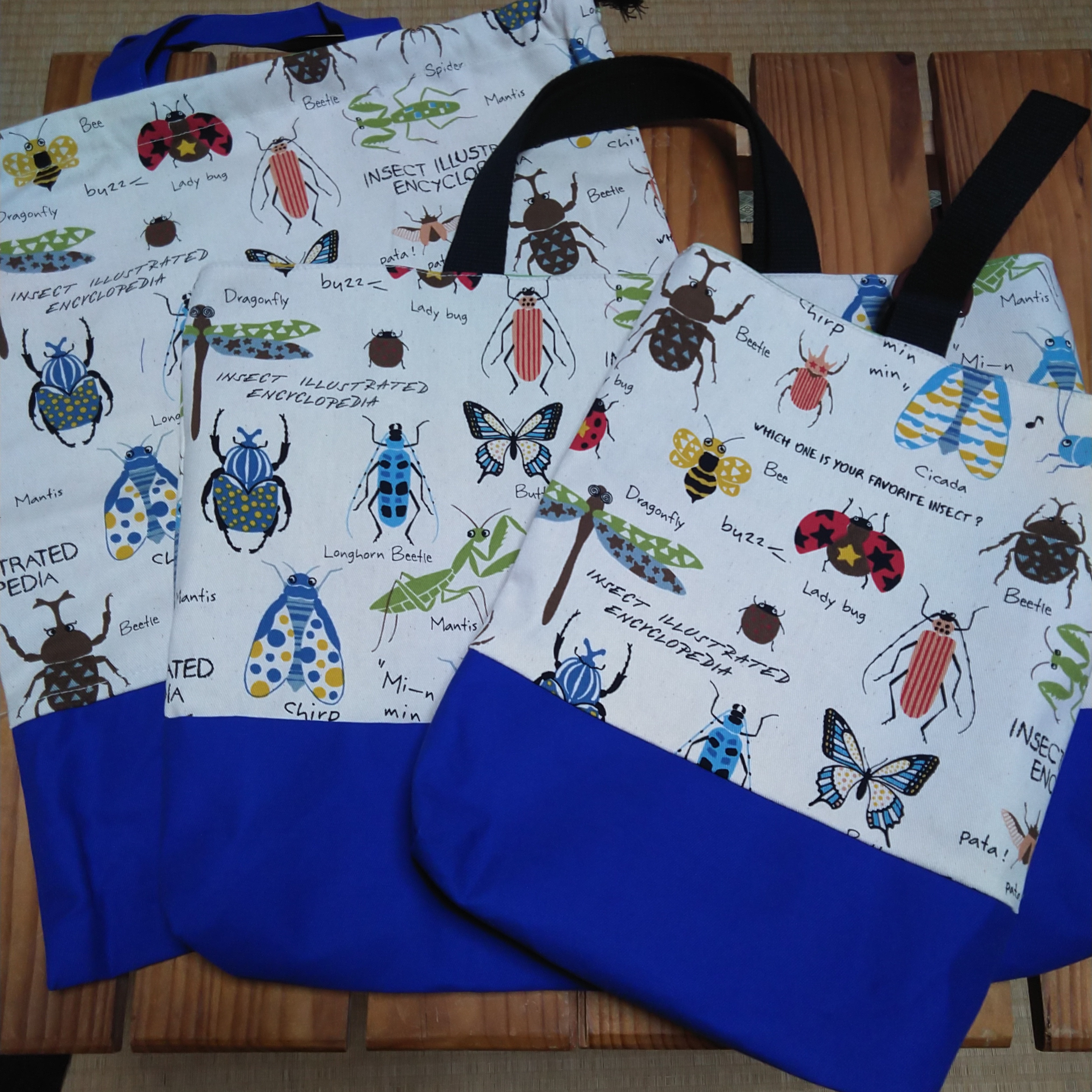 送料無料　入園入学準備　男の子　昆虫　手提げ　レッスンバック　ズック袋　カブトムシ　体育着袋　体操服袋　体操着袋巾着袋 4,420円