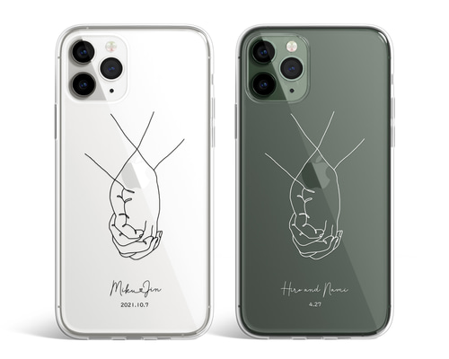 スマホケース iPhone Android カップル 名入れ 記念日 恋人 結婚 韓国