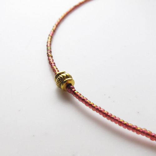レッド ガラス ビーズ ネックレス 赤 レッド #red ネックレス