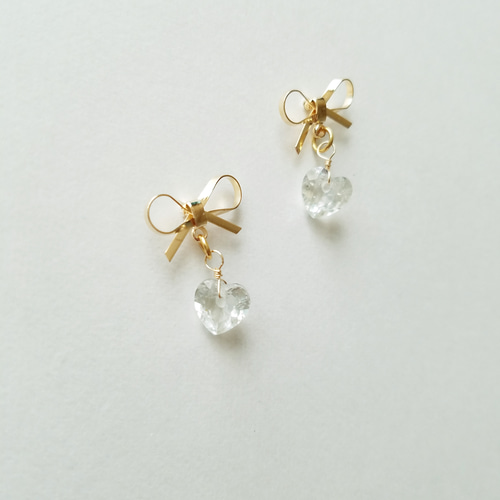 MHT アメジストスモールハートブリリアントピアス