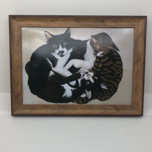 猫イラスト 「なかよし4匹」（複製画） イラスト 安部円子 通販