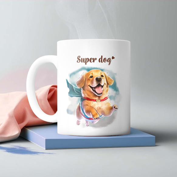 【 ヒーロー ゴールデンレトリバー 】 マグカップ　犬　ペット　うちの子　犬グッズ　ギフト　プレゼント　母の日 2枚目の画像