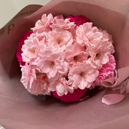 桜花束♡チェリーブロッサムブーケ ソープフラワー花束 アート 桜花束♡チェリーブロッサムブーケ ソープフラワー花束 アート