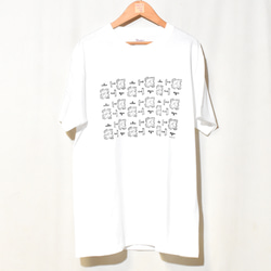 Mサイズ「柿秋」コットンTシャツ(半袖)ホワイト 2枚目の画像