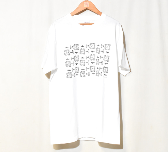 Mサイズ「柿秋」コットンTシャツ(半袖)ホワイト 2枚目の画像