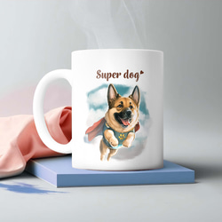 【 ヒーロー ジャーマンシェパード 】 マグカップ　犬　ペット　うちの子　犬グッズ　ギフト　プレゼント　母の日 2枚目の画像
