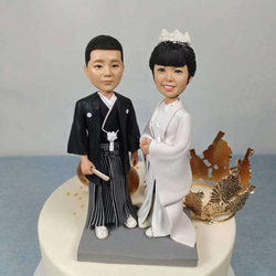 ケーキトッパー オーダーメイド 似顔絵プレゼント フィギュア人形ぬいぐるみ 結婚式祝い 周年記念日 夫婦 着物 両親 5枚目の画像