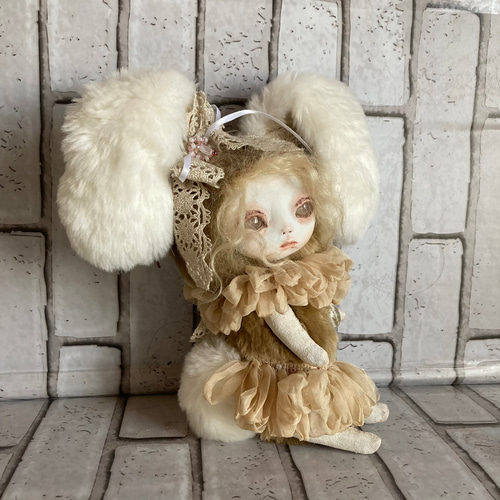 アートドール ☆ 白耳兎 ☆ 創作人形 ☆ ぬいぐるみ ☆ 270 ぬいぐるみ