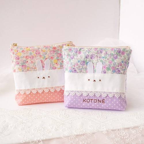 名入れ》移動ポケット＆キッズポシェット♡うさぎ♡クリスマス・誕生日