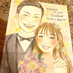 ✨ウェルカムボードオーダー✨完全手描き似顔絵 色鉛筆 結婚式