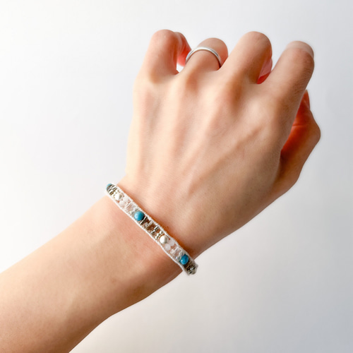 ラップブレスレット-夏の海タイプ ブレスレット ラップブレスレット レディース 革 レザー 天然石