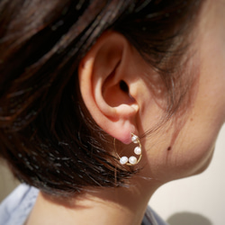 Freshwater Pearl Hoop Earrings 4枚目の画像