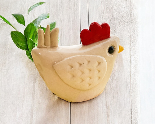 陶器の卵型オブジェ 鶏と花 陶器の卵型オブジェ 鶏と花 ひよこの置物 たまごとひよこ8品