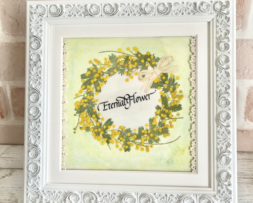 押し花額 『リース風』（ハンドメイド） c1dd26b2a69b830eadd1671fc3091e