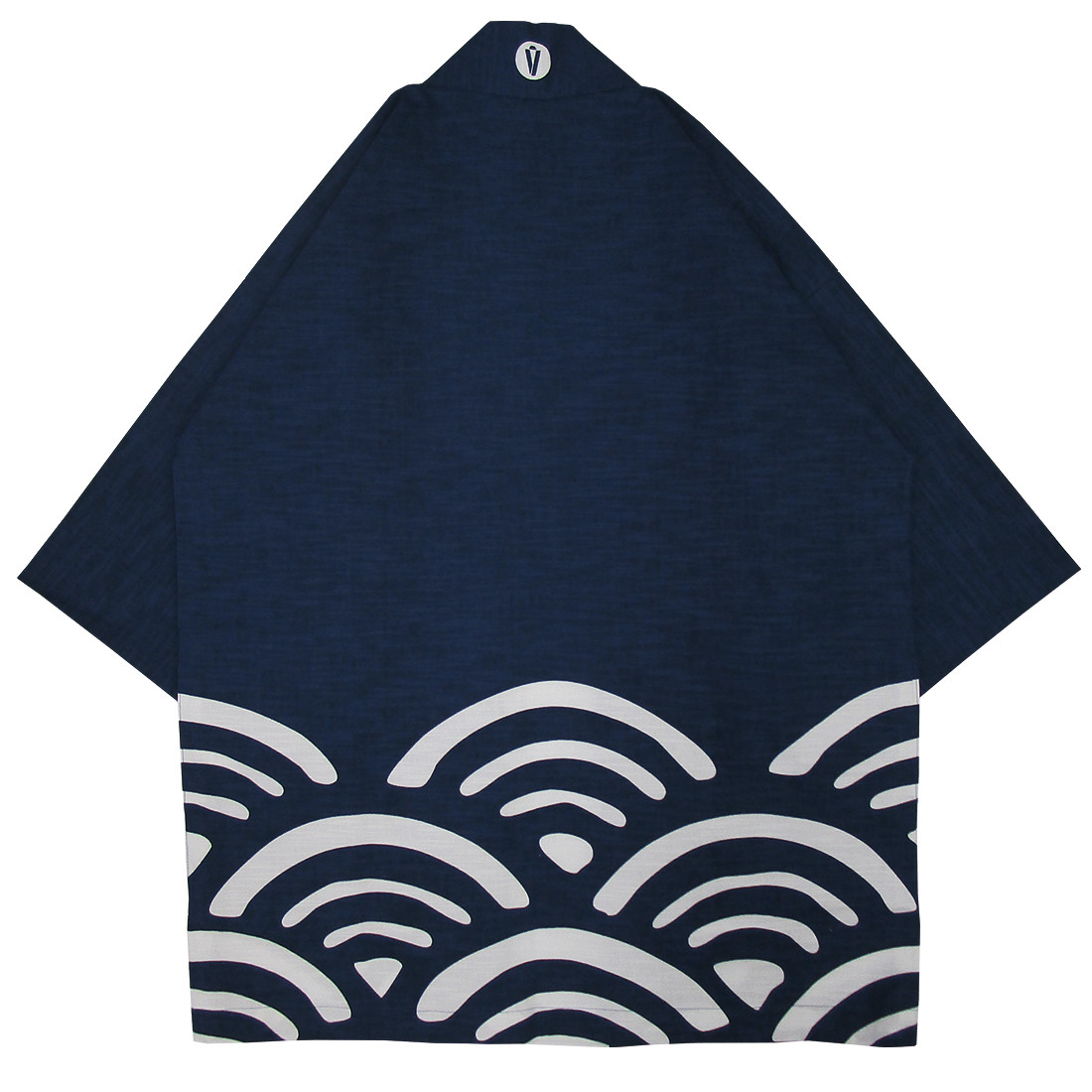 本染はっぴ（法被）｜染1C・青海波｜ スタンダードF（フリー）｜ポケット付き