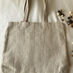 リネン-bird 刺繍バッグ b 6枚目の画像