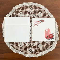 ガラスコップ花柄の封筒付きメッセージカード 2枚目の画像