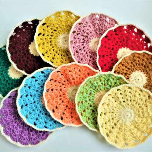 コースター4枚セット【NO.529】ハンドメイド・インテリア・麻紐