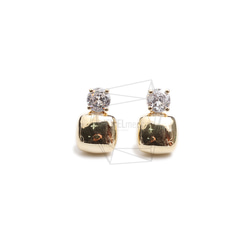 ERG-2333-G【2個入り】スクエアキュービックピアス,Square Cubic Post Earring 1枚目の画像