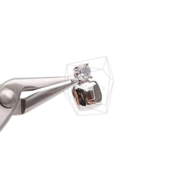 ERG-2333-R [2 pieces] Square Cubic耳環, Square Cubic Post Earring 第4張的照片