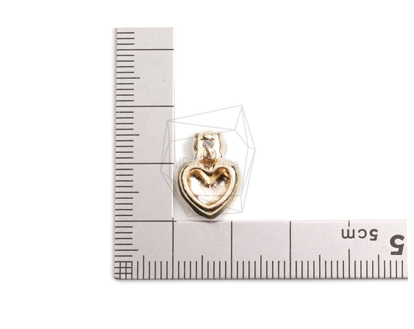 ERG-2334-G【2個入り】ハートキュービックピアス,Heart Cubic Post Earring 5枚目の画像