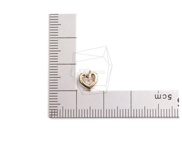 ERG-2335-G【2個入り】ハートキュービックピアス,Heart Cubic Post Earring 5枚目の画像