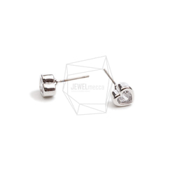 ERG-2335-R【2個入り】ハートキュービックピアス,Heart Cubic Post Earring 3枚目の画像