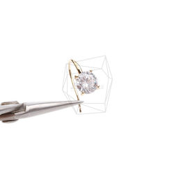 ERG-2336-G【2個入り】CZストーンフックピアス, Simple CZ Stone Hook Earring 4枚目の画像