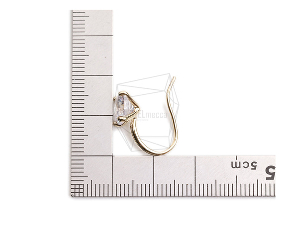 ERG-2336-G【2件】方晶石鉤狀耳環，簡約方晶石鉤狀耳環 第5張的照片