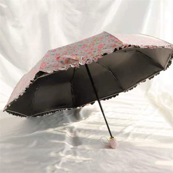 折り畳み傘 、 日焼けを防ぎます、 晴雨兼用、遮光 、遮熱 、レディース 、自動スイッチ、収納袋付き 4枚目の画像