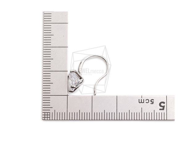 ERG-2336-R【2個入り】CZストーンフックピアス, Simple CZ Stone Hook Earring 5枚目の画像
