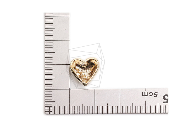 ERG-2338-G【2個入り】ハートピアス/Heart  Ear Post/ 11.5mm x 12mm 5枚目の画像