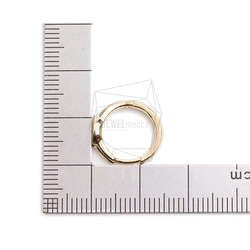 ERG-2365-G【2件】圓形CZ一觸式耳環,圓形一觸式耳釘 第5張的照片