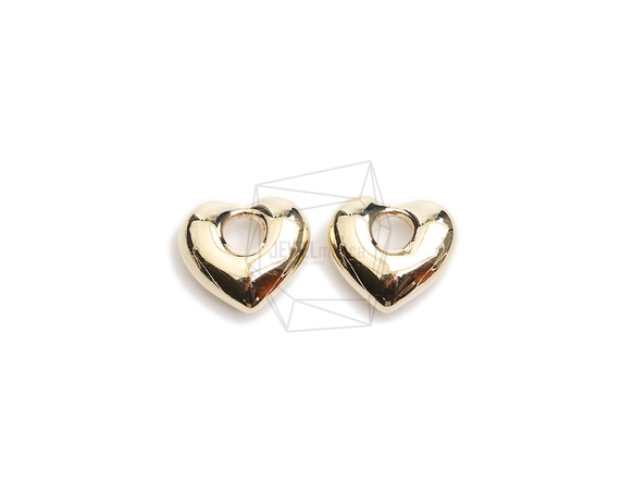 PDT-2675-G【2個入り】ハートペンダント,Heart Pendant/30mm X 30mm 1枚目の画像