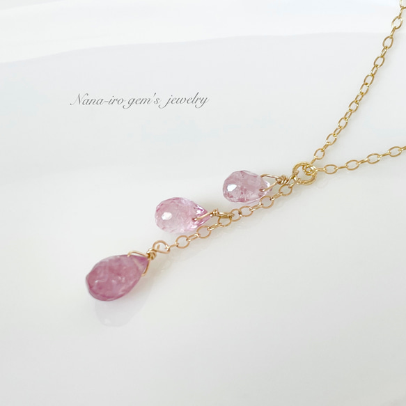 ＊1点もの＊14kgf pinkspinel necklace 3枚目の画像